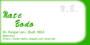 mate bodo business card